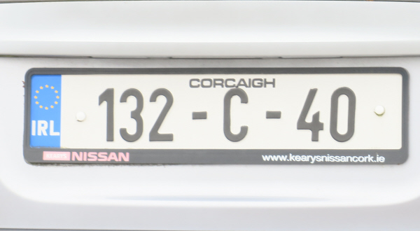 CAR NUMBER PLATE EURO IRL IRELAND STICKER/LABEL 110MM X 40MM CARAVAN MOTORHOME 